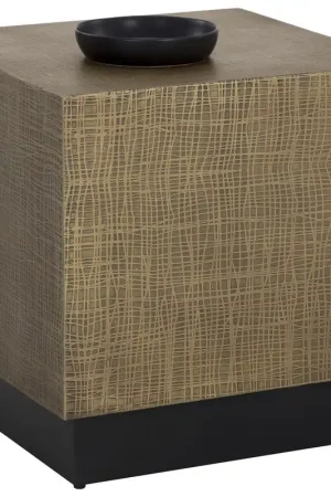 Albans 22 X 22 inch Brass / Black Side Table Today Only